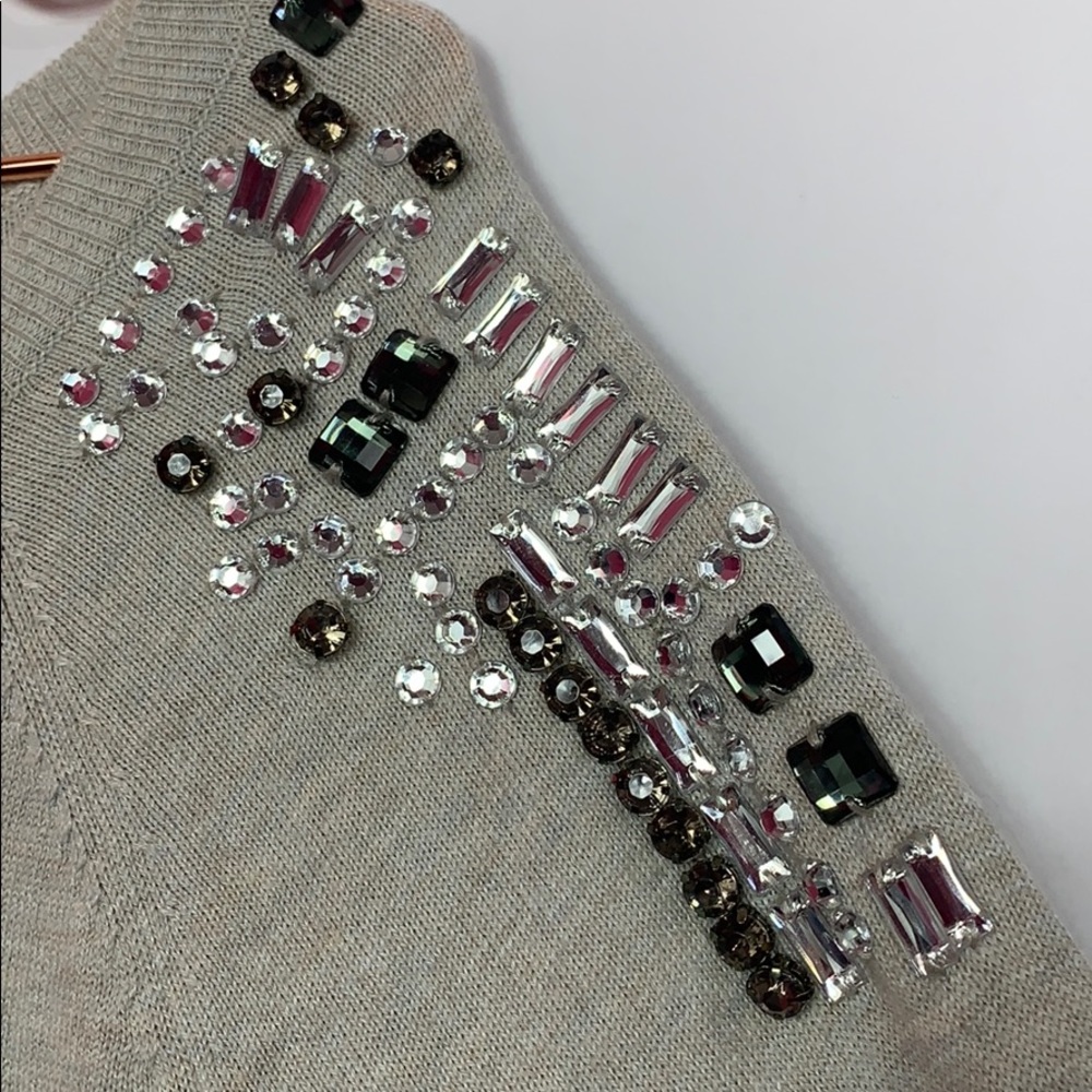 Merona Long sleeve top with jewels on shoulders - Picture 2 of 5